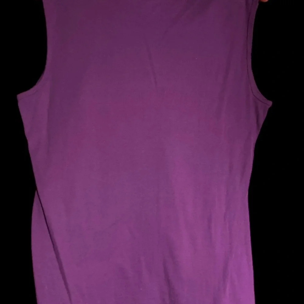 Womens Covington Stretch Purple Crocheted Round Neck Tank Top XL Cotton NWOT - Picture 2 of 3